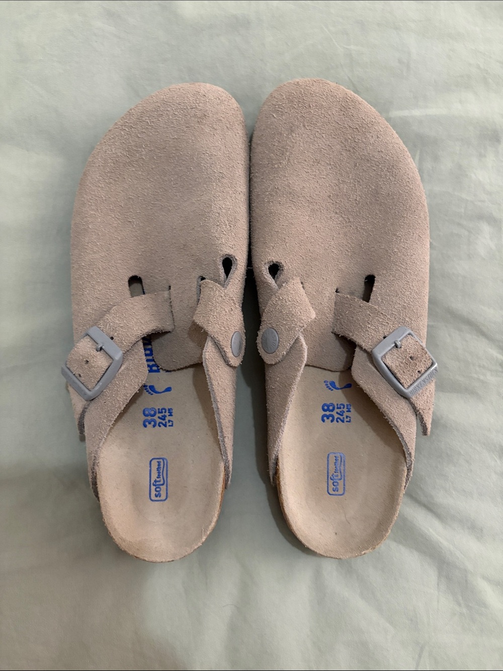 Birkenstock Women's Boston Suede Clogs 38 stone coin